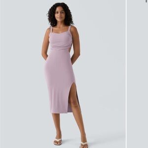 HALARA Lilac Midi Dress with Side Slit